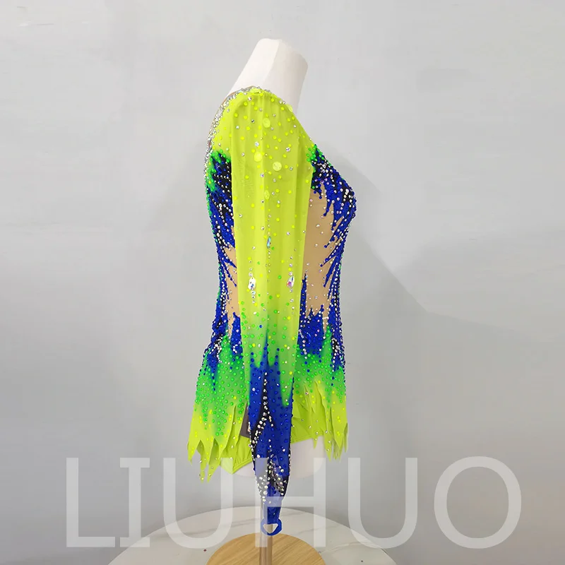 LIUHUO Rhythmic Gymnastics Leotard Competitive Cheerleading Performance For Children