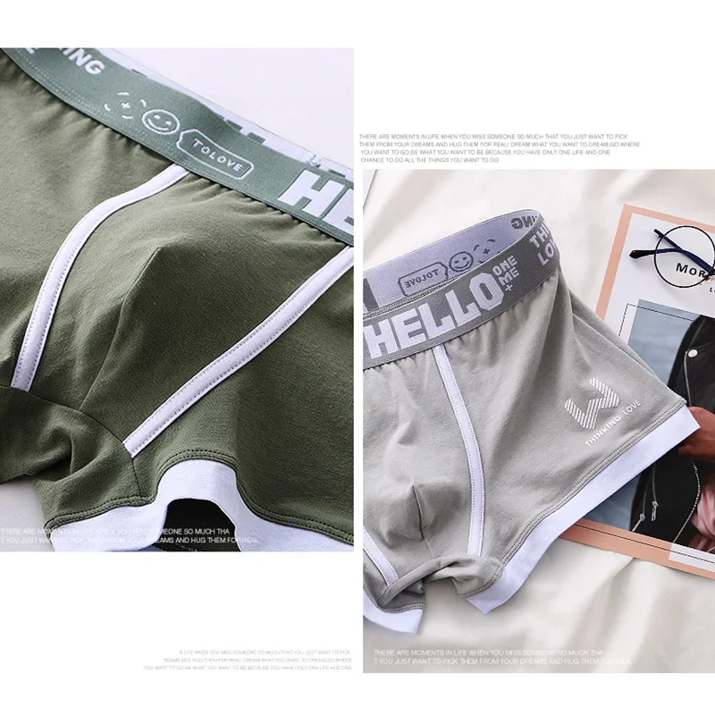 4PCS/LOT Men's Panties Cotton BoxerShorts Man Underwear Mens Boxers Sexy U Convex Male Underpants Plus Size cuecas calzoncillos