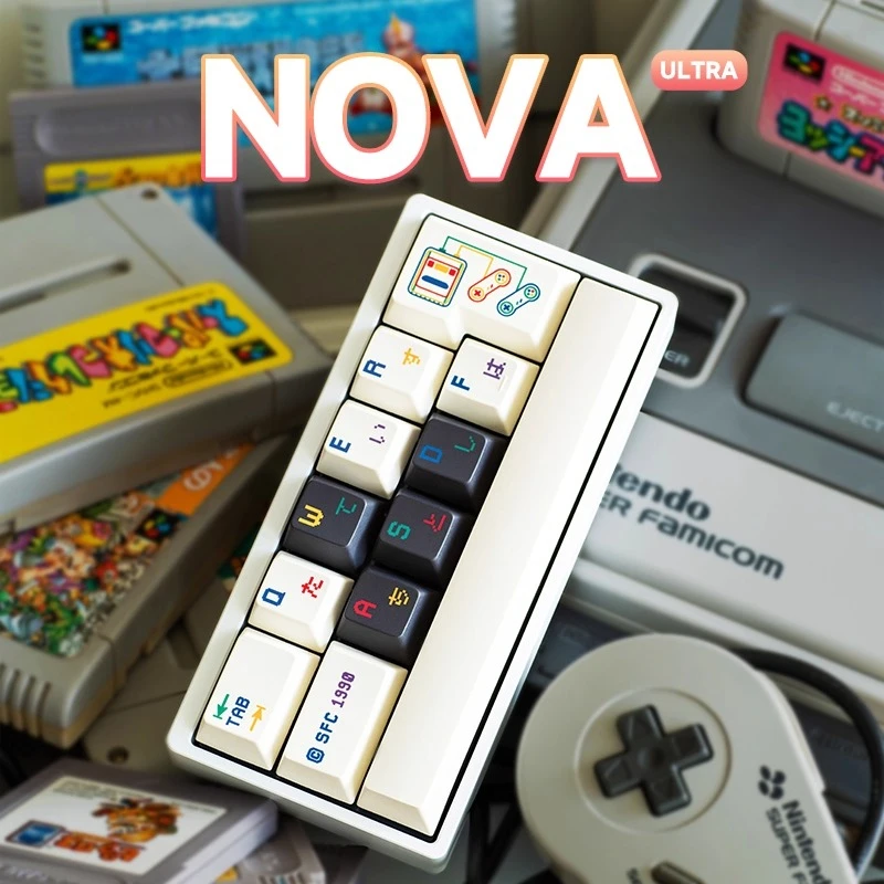 

Комплект механической клавиатуры NOVA, индивидуальные трехрежимные RGB с горячей заменой, алюминиевые мини-игровые офисные аксессуары для механической клавиатуры с ЧПУ