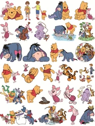 Small size Pooh Bear and Eeyore fusible clothing patches Iron-on transfers vinyl stickers DIY Sewing