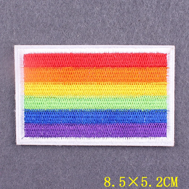 10PCs/Lot LGBT Patch Iron On Patches For Clothing Stickers DIY Gay Pride Clothing Thermo Adhesive Patches On Clothes Stripes
