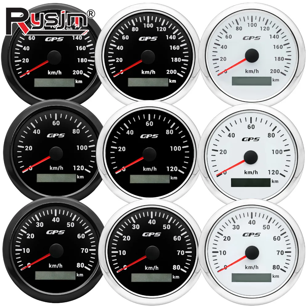 

Marine GPS Speedometer 120/200 KM/H with GPS Antenna 7 Colors Backlit Waterproof 85MM Speed Gauge Meter For Motorcycle Boat Car
