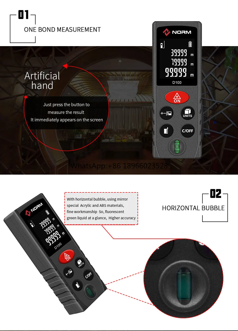 Professional Laser Rangefinder Precise Distance Measurement Digital RangeFinder Laser Distance Meter