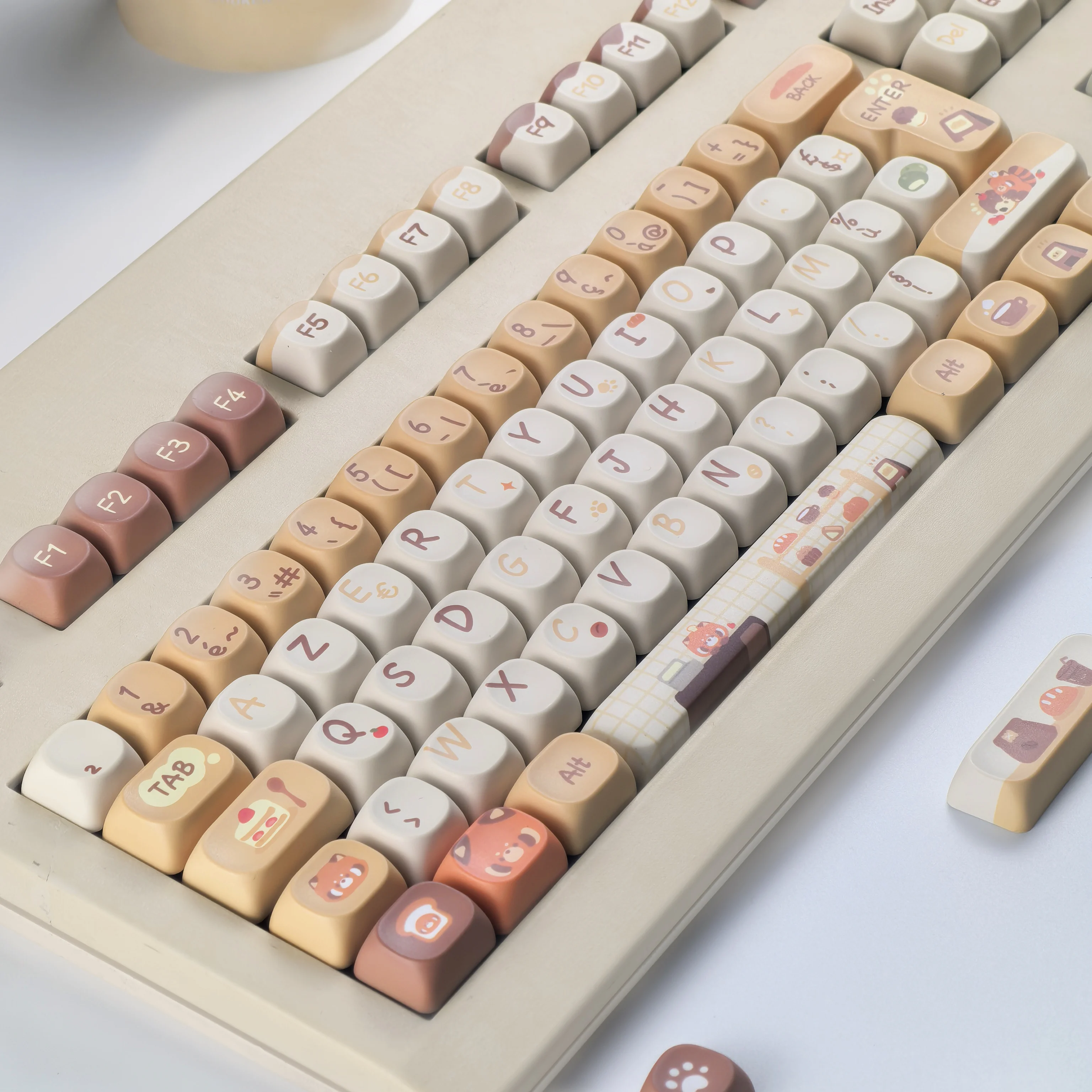 

Maimooo Keycap ISO Azerty French Alice Layout Keyboard Keycaps Touches Azerty Little Panda Coffee Shop Moa Pbt Cute Keycap