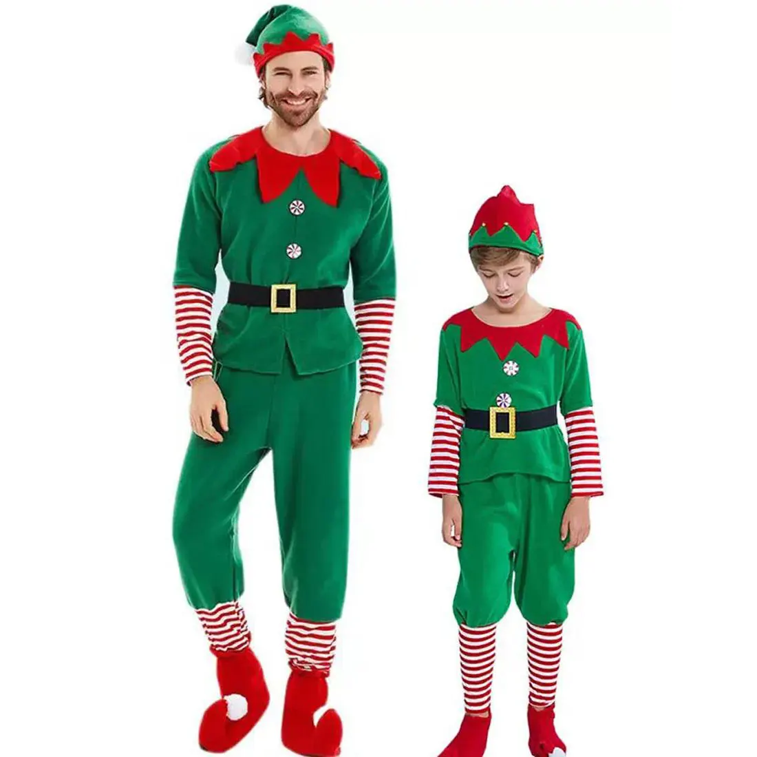 فستان سهرة أخضر لحفلة عيد الميلاد لعام 2025، بدلة فستان لطيفة ودافئة على قزم عيد الميلاد