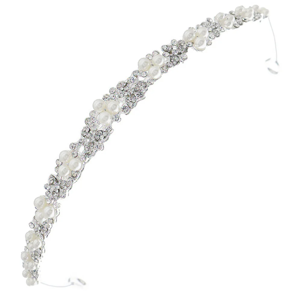 1Pcs Elegant Baroque Pearl Rhinestone Hair Hoop Wedding Party Bridal Headband Lightweight Chic Design Pearl Hair Hoop