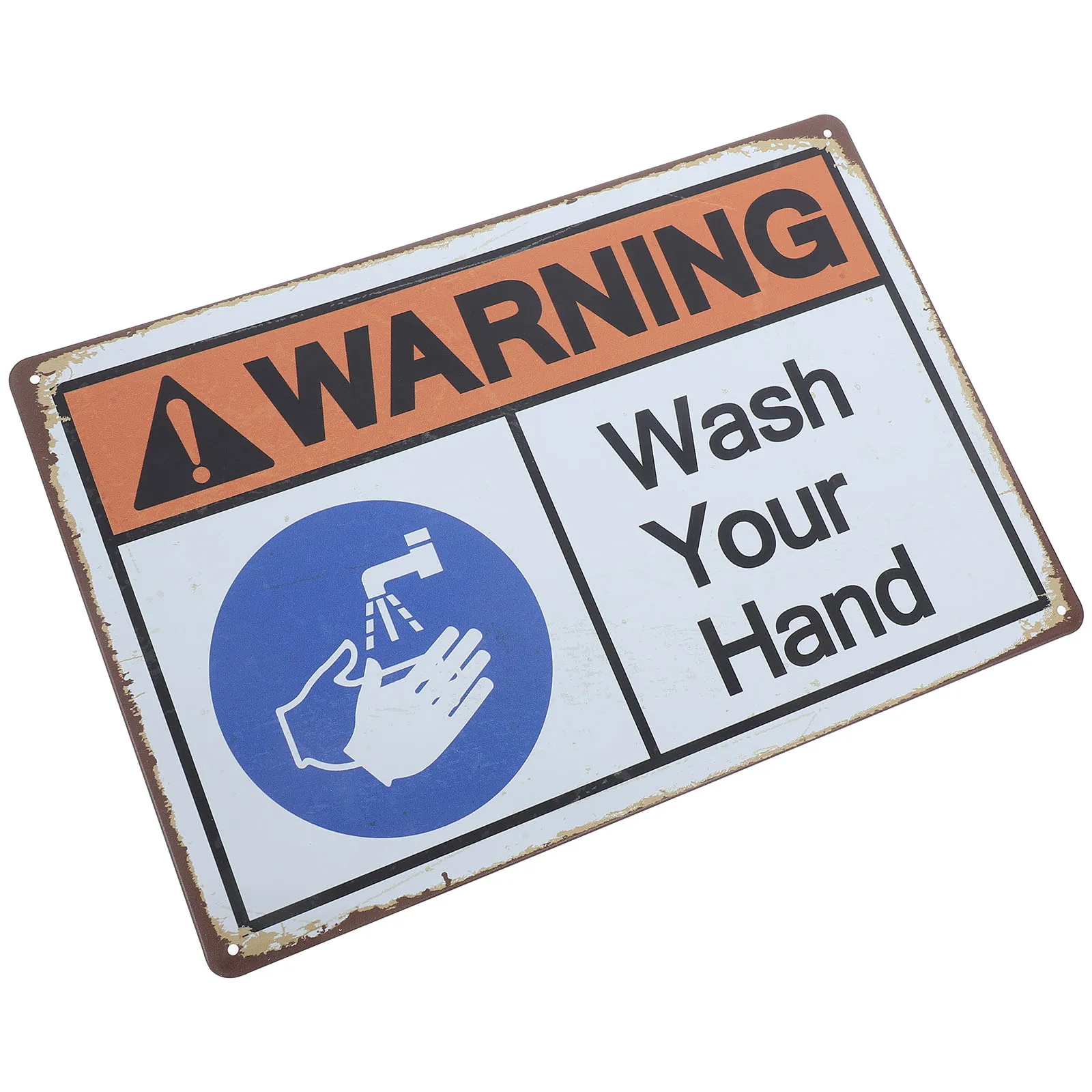 

Hand Washing Sign Decorative Painting Hanging Picture Caution Staff Wash Hands Signs Safety Warning Restrooms Sign Iron