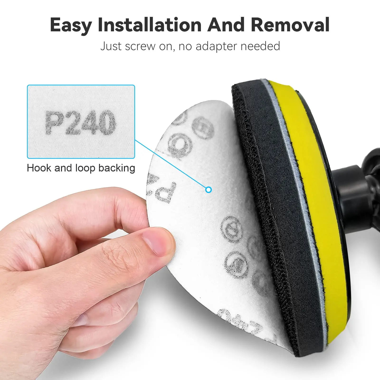74Pcs Angle Grinder Sanding Disc Hook and Loop Backing Pad with Sanding Discs and Foam Buffering Pads Angle Grinder Attachments