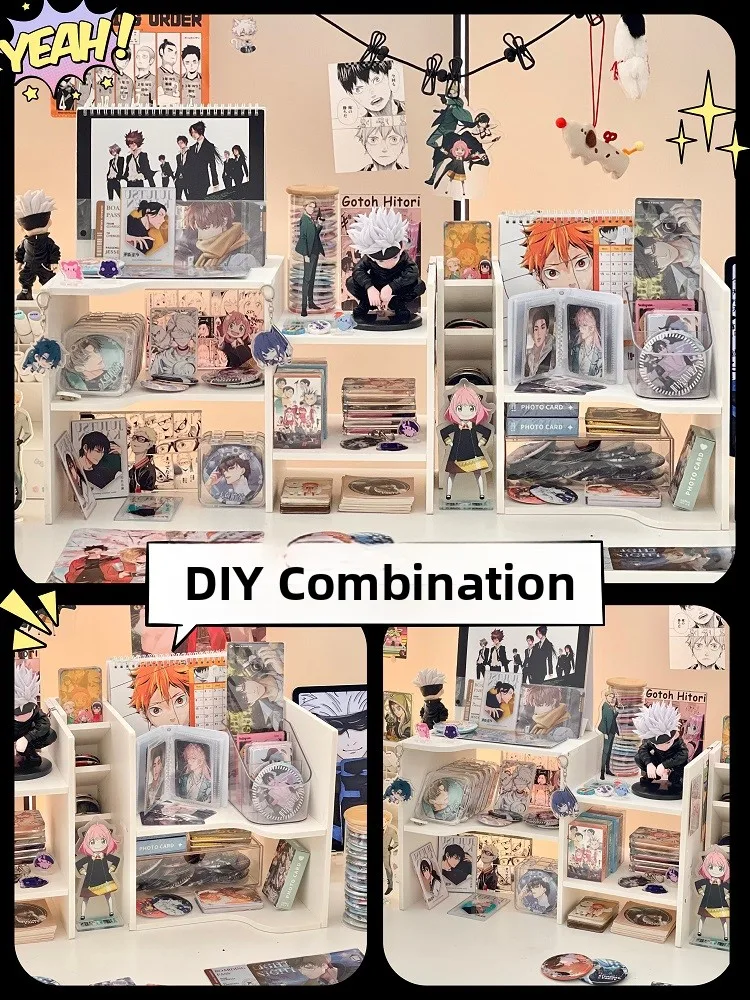 حامل عرض مكتبي وصندوق تخزين متعدد الطبقات لتنظيم الحبوب والزينة، تصميم بسيط لإظهار التماثيل النسائية