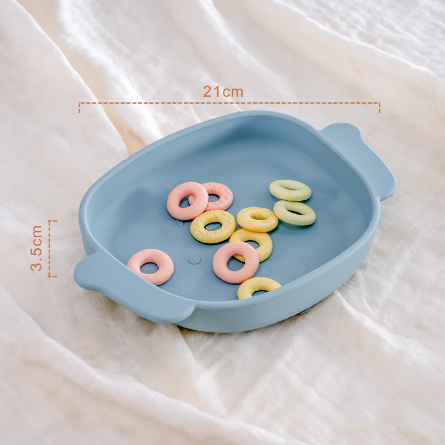 Baby Food Grade Silicone Dish For Babies Dining Plate Cartoon Dog Children Dishes Toddle Training Tableware Baby Stuff
