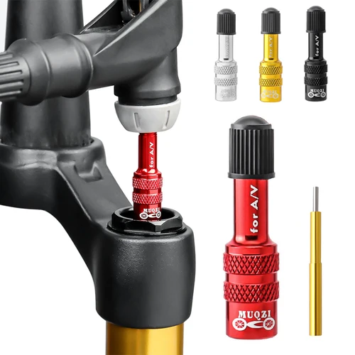 Adaptador de válvula de horquilla delantera de aire para bicicleta, herramienta de extensión AV Schrader, extensor convertidor de válvula para bicicleta de descenso MTB