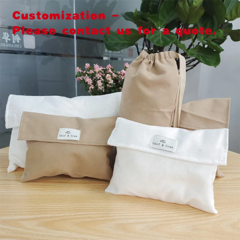 

custom.Chuanghua Envelope Bag Can Be Customized Custom Velvet Cosmetics Wine Screen Printing White Velvet Pouch Jute