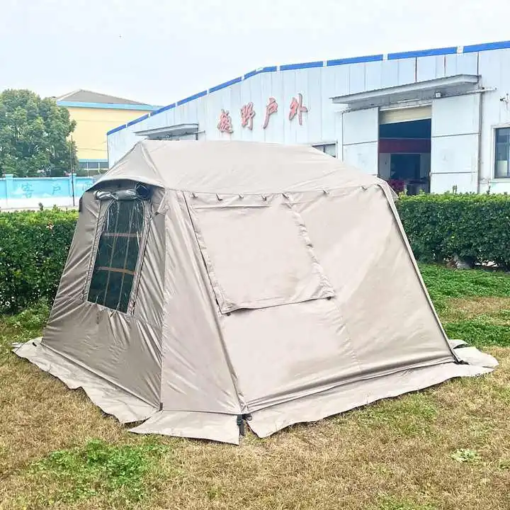 Large Outdoor 3/4 Person Double Layer Four-Season Camping Tent Pop-Up Family Tent Iron Steel Frame For Instant Setup Tent