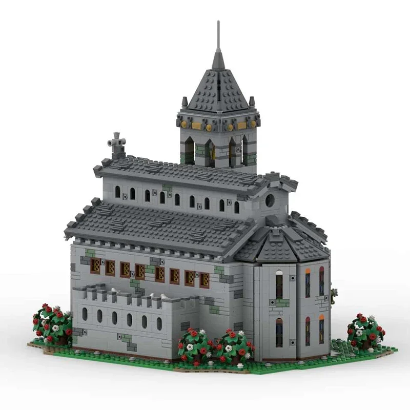 Castle Series Moc Building Blocks Medieval Cathedral Model Technology Bricks Architectural DIY Assembly Street View Toy For Kid