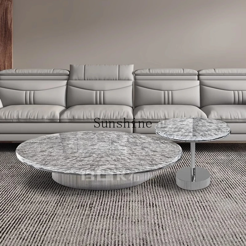 

Italian simple luxury high-end modern simple household living room light luxury acrylic coffee table combination