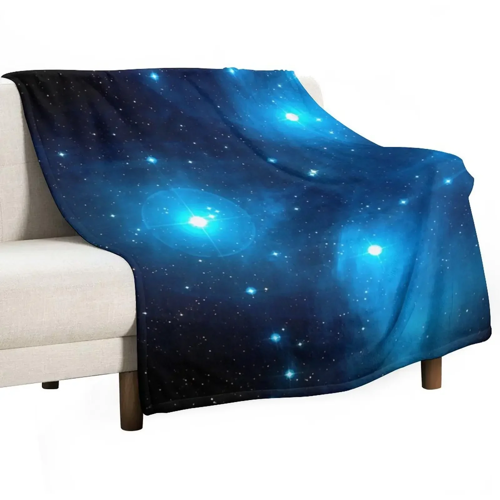 The Pleiades Star Cluster (M45) in the Constellation of Taurus, the Bull. Throw Blanket Tourist Blankets For Sofas Blankets