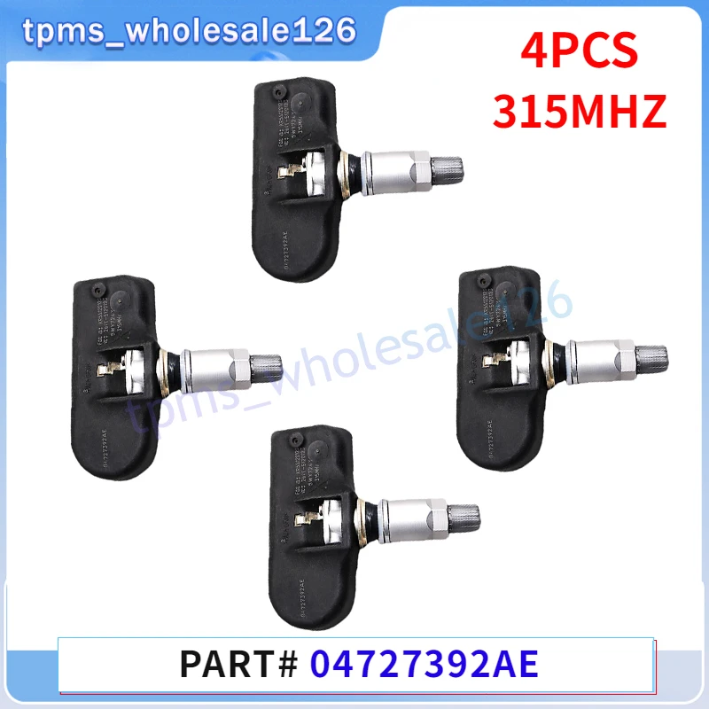 315MHZ TPMS 04727392AE For 2004-2005 CHRYSLER PACIFICA TOWN & COUNTRY DODGE CARAVAN Tire Pressure Monitoring System Sensor 4PCS