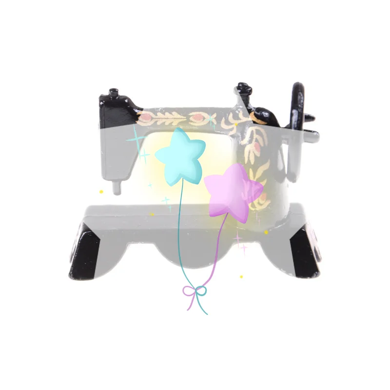 Cute Mini 1:12 Dollhouse Miniature Black Sewing Machine
