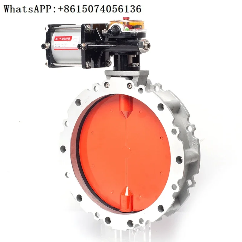 

V1FS pneumatic dust butterfly valve V2FS double/single flange DN100-600 powder cement mixing aluminum alloy