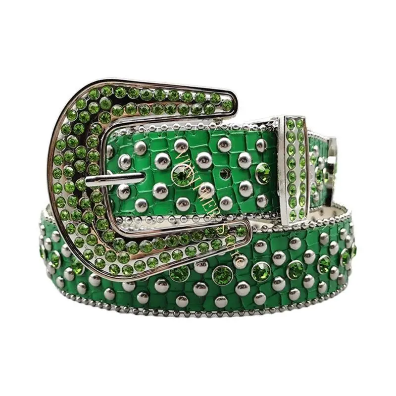 SHINNING Sabuk pinggang untuk jeans sabuk yang dapat disesuaikan untuk wanita koboi cowgirl remaja jeans jeans rok