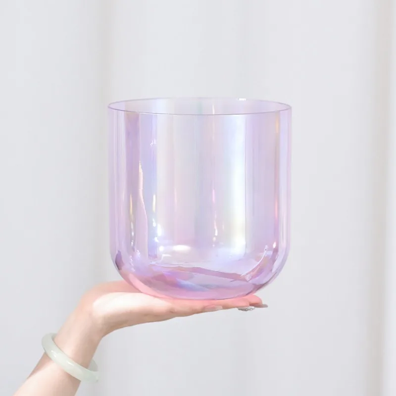 Colorful Crystal Singing Bowl Transparent 432HZ Quartz Singing Bowls Meditation Yoga Sound Therapy Bowls Musical Percussion