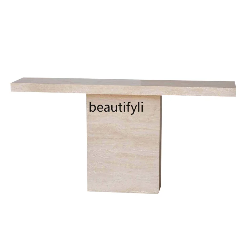 Nordic natural marble entrance table designer creative against the wall light luxury entrance table3286