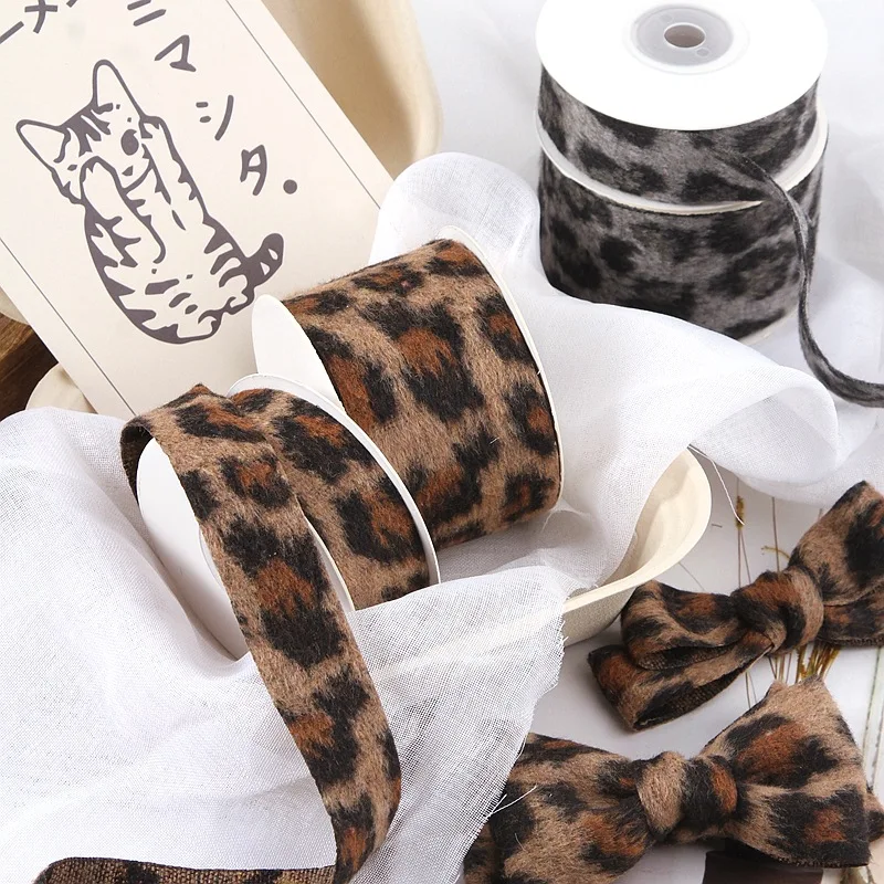 Leopard Fur Wool Ribbon, Single Faced Trim, Craft Supplies, Hair Bow Making, Cloth Decoration, Gift Wrapping