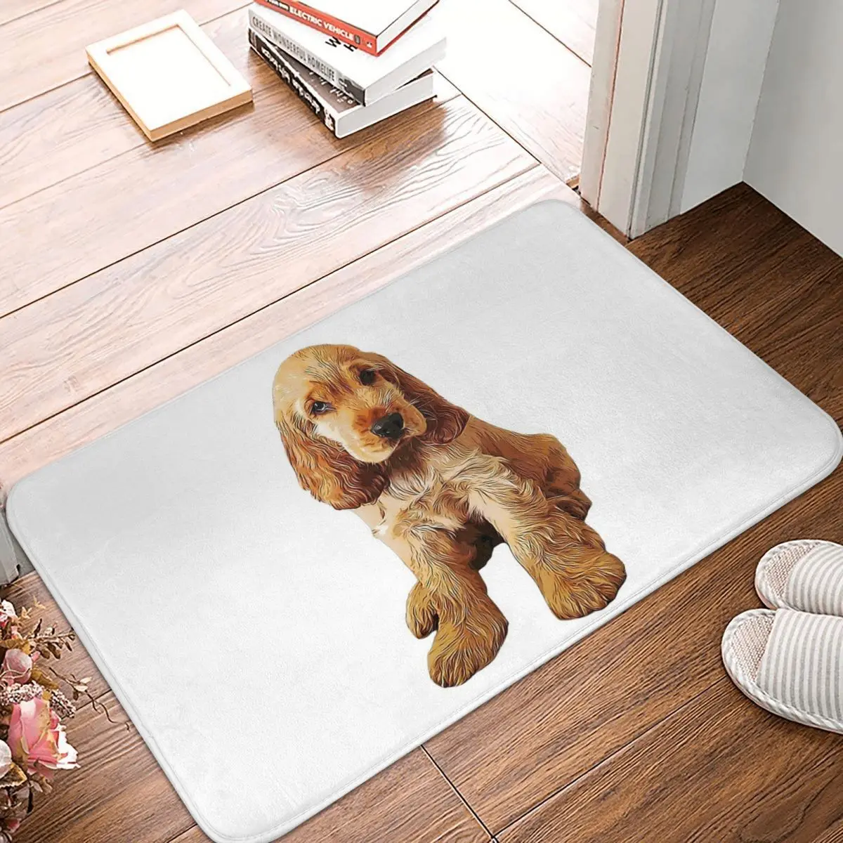 Gold Cocker Spaniel Puppy Dog Non-slip Doormat Floor Mat Cushion Carpet Rug for Kitchen Entrance Home Bedroom Footpad Mats