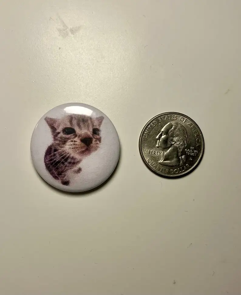 Strawberry Cat Button Pin Set