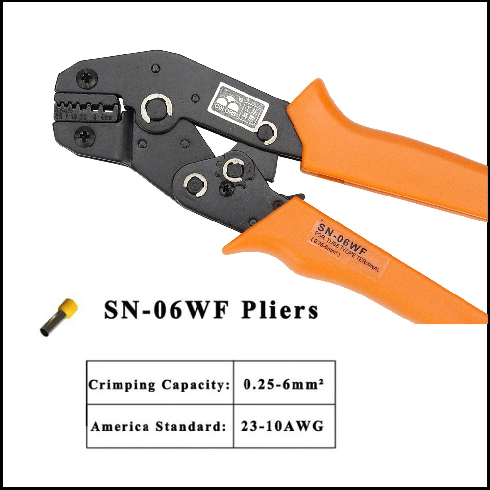 

tool ratchet Mini european style crimping pliers SN-06WF Insulated and non-insulated ferrules