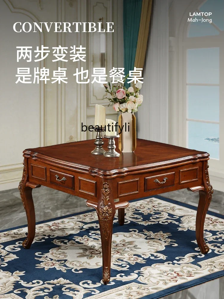G1218 Solid wood mahjong machine, automatic dining table, dual-purpose integrated mahjong table, household bass machine hemp new