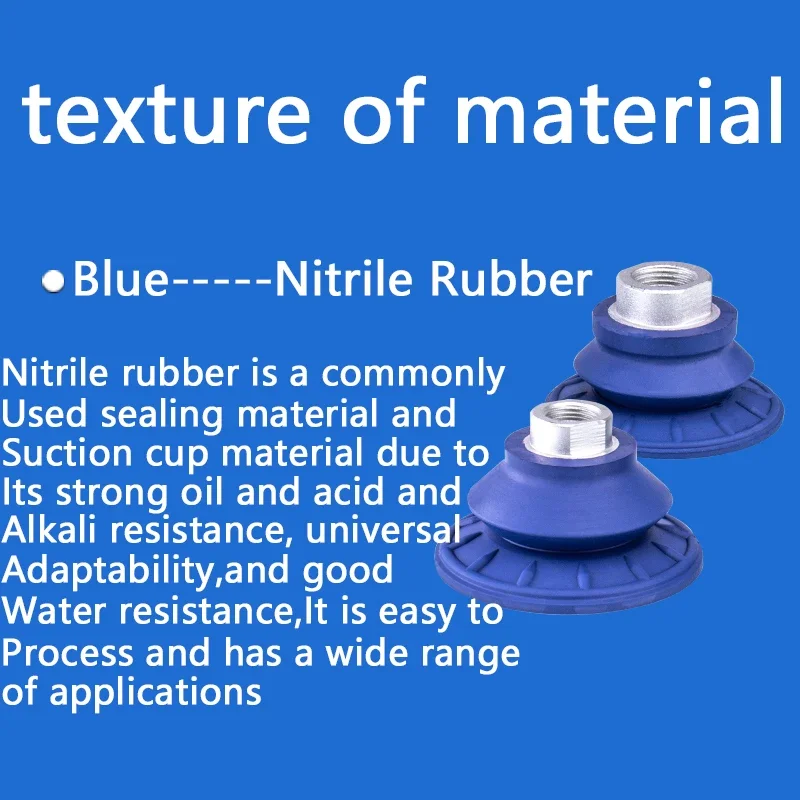 SAB Series NBR Nitrile Rubber Vacuum Suction Cups SAB22/30/40/50 Corrugated Strong Force Gripper for Thin Metal Sheets