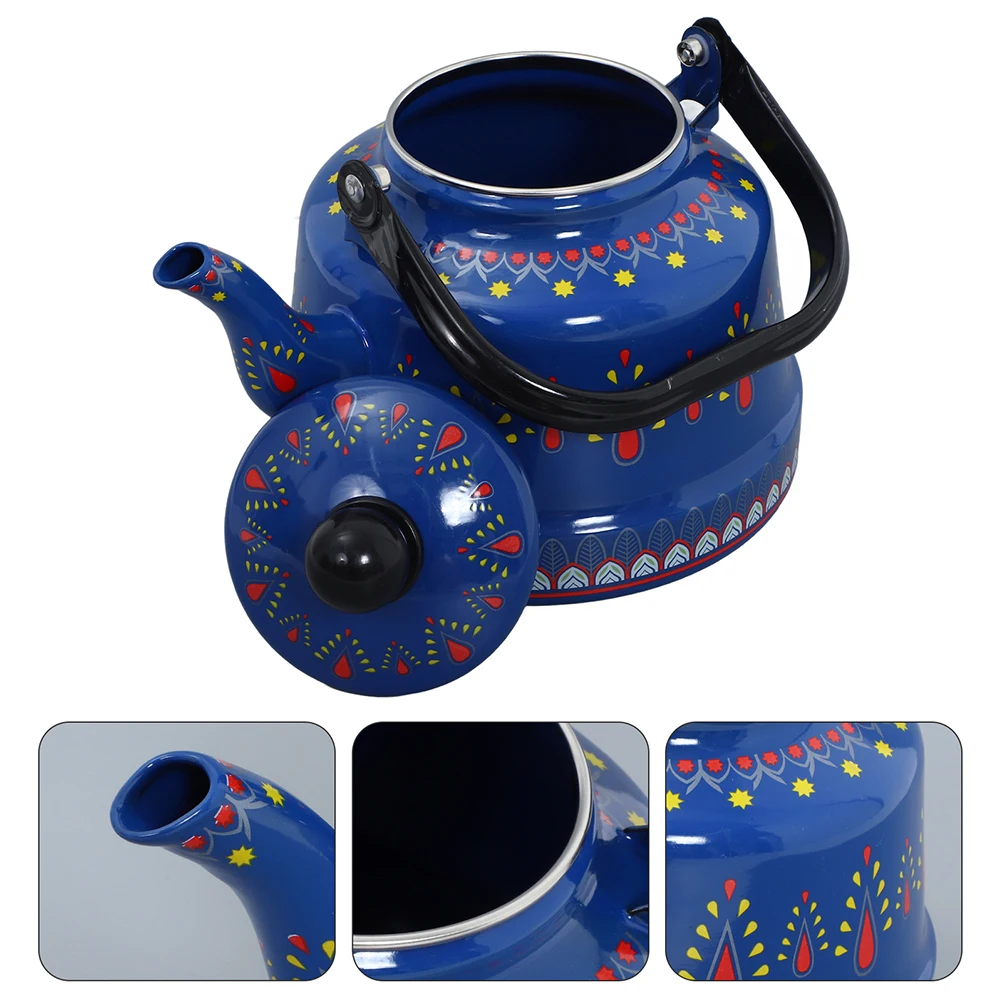 

Enamel Kettle Boiling Electric Ceramic Heaters Coffee Pot Stovetop Blue Water Tea Cute
