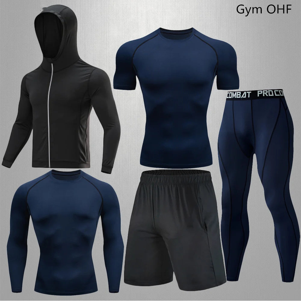 Chándal de compresión para hombre, ropa deportiva, trajes de gimnasio, mallas de entrenamiento, conjunto deportivo para correr, Rashguard