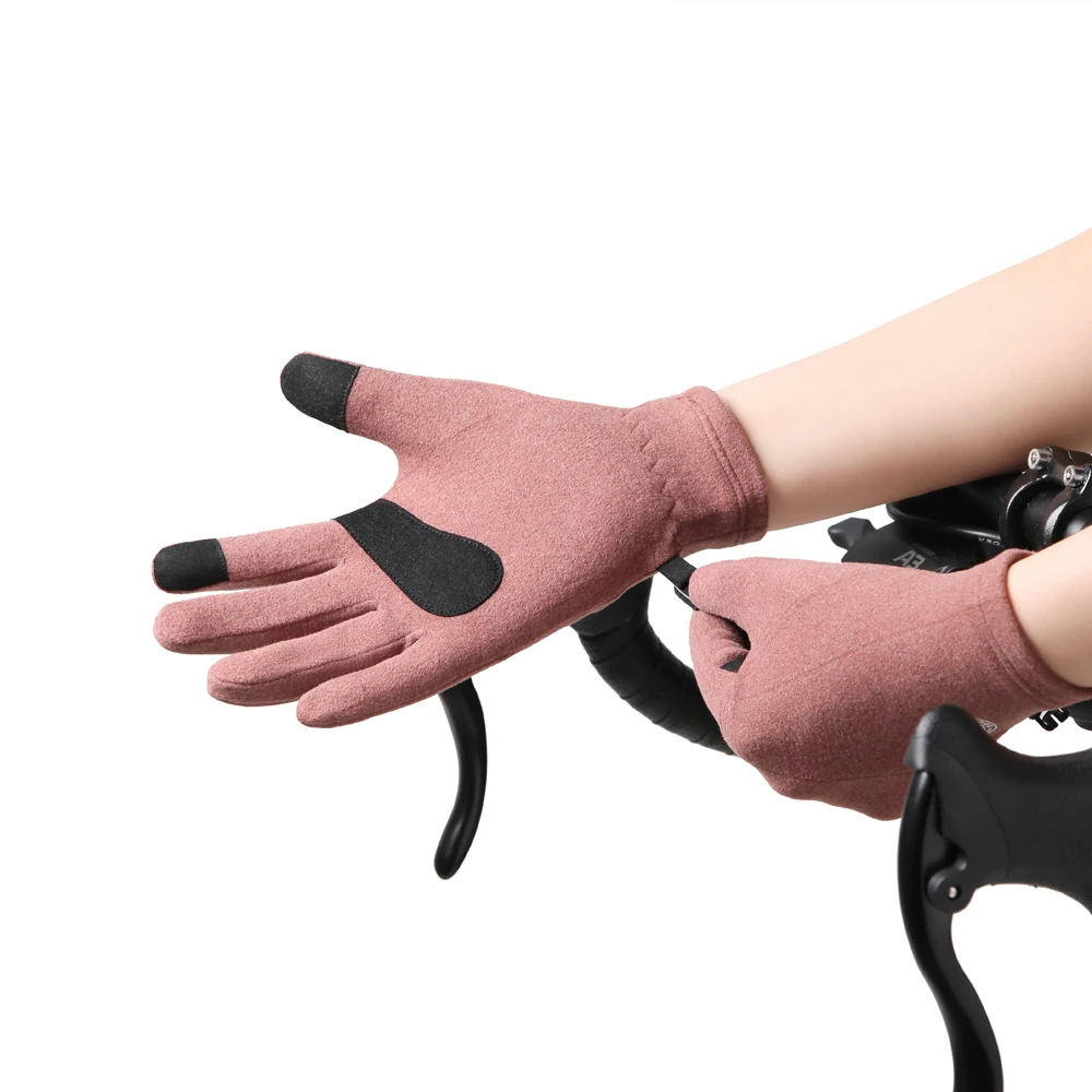 Herbst Winter männer frauen Dünne Weiche Warme Handschuhe Volle Finger Touchscreen Reiten Handschuhe Outdoor Sport Radfahren Lauf Handschuhe – Detail 2
