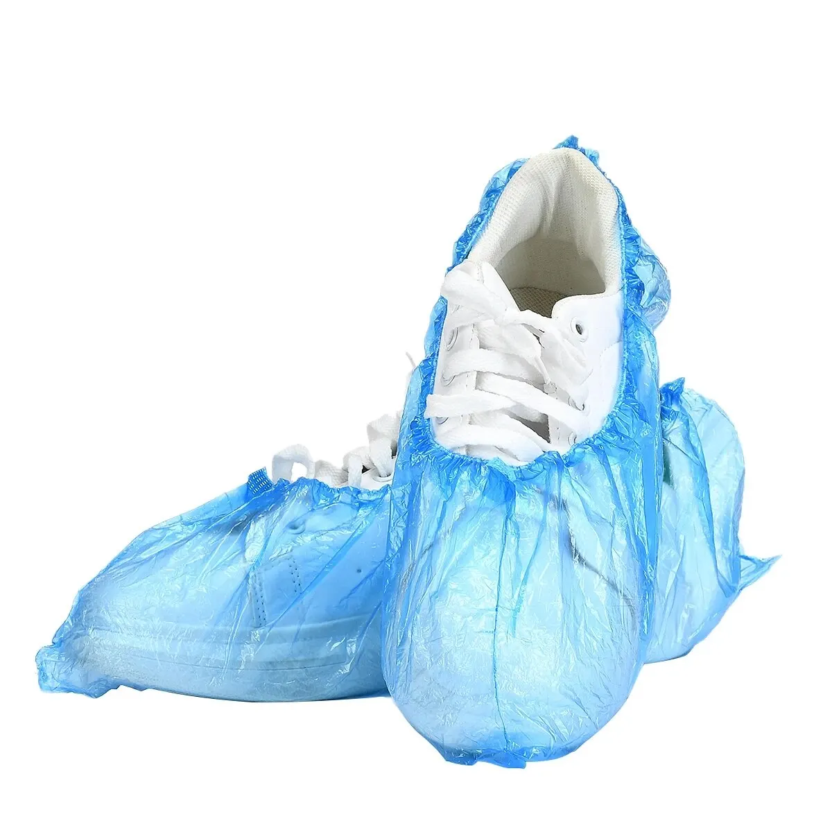 1Pack/100 Pcs Portable Waterproof Boot Covers Plastic Non-slip Wear Disposable Shoe Covers Overshoes Rain Shoe Covers Mud-proof image 5