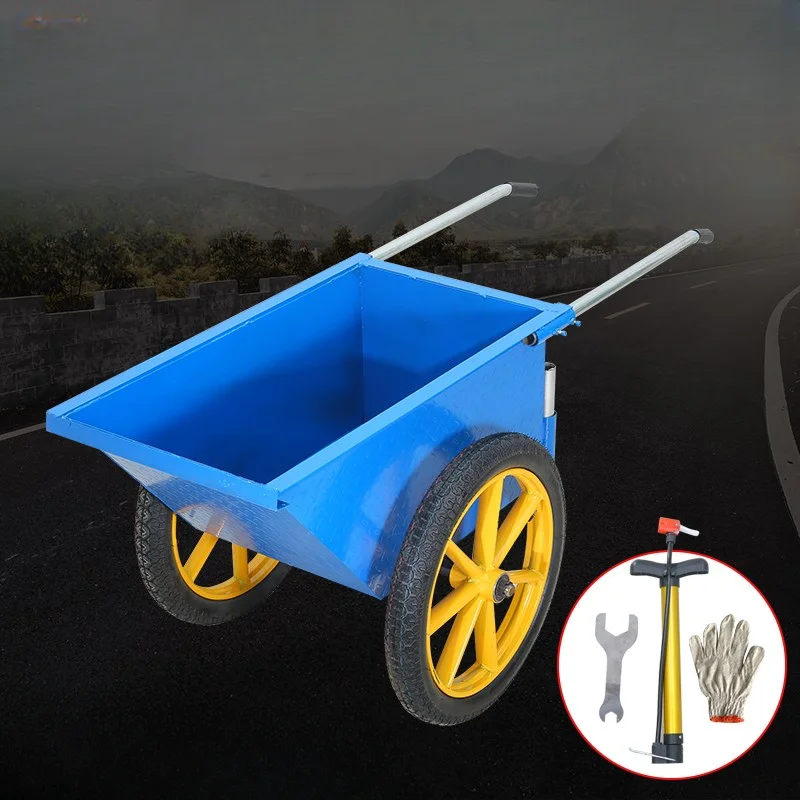 Construction site mortar truck construction tip bucket car agricultural breeding manure pulling rack double wheel brick hand