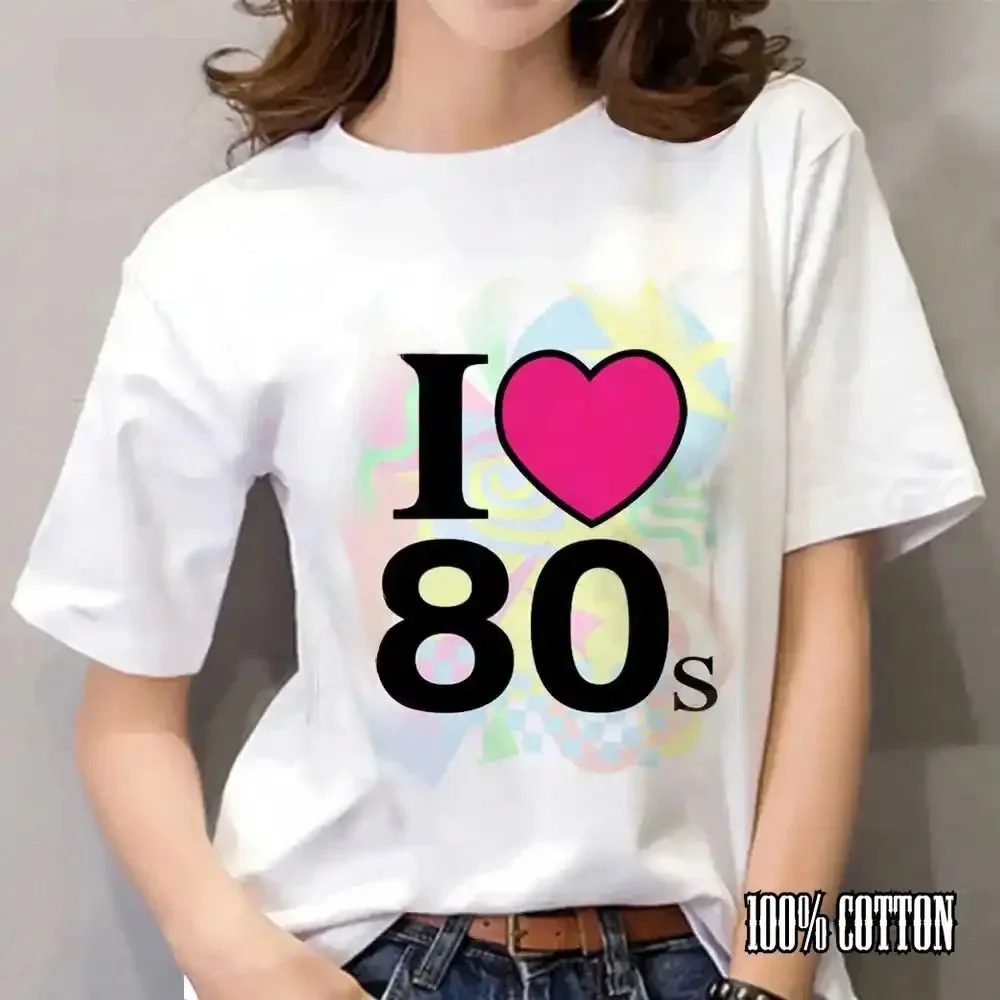 

Женская летняя футболка с принтом Love 80 One ort Sve, повседневный хлопковый топ, универсальная удобная базовая футболка