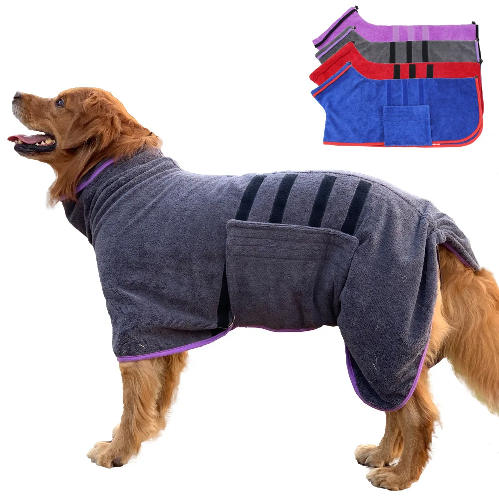 Quick Dry Microfiber Pet Bathrobe Absorbent Dog Coat for Large Dogs  Pet Dog Clothes Dogs Clothes  Dog Coat