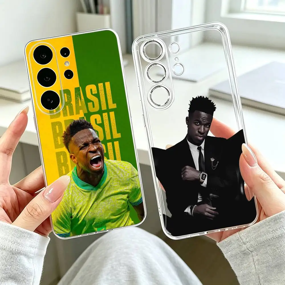 Vinicius-S Jr Brazil Football  Phone Case Transparent Silicone Soft For Samsung S25,S24,S21,S22,S23,S30,Ultra,S20,Plus,Fe Gift