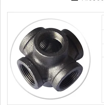 

Threaded pipe fittings black right-angle bottom brackets, 4 points, 6 points, 1 inch, three-dimensional six-way links for crafts