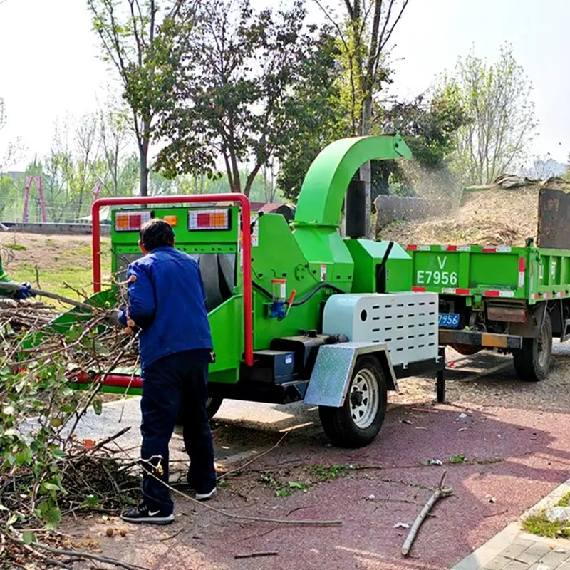Portable 6 Inch Wood Chipper Shredder Drum Crushing Equipment High Stability Customized Power Configuration for Garden