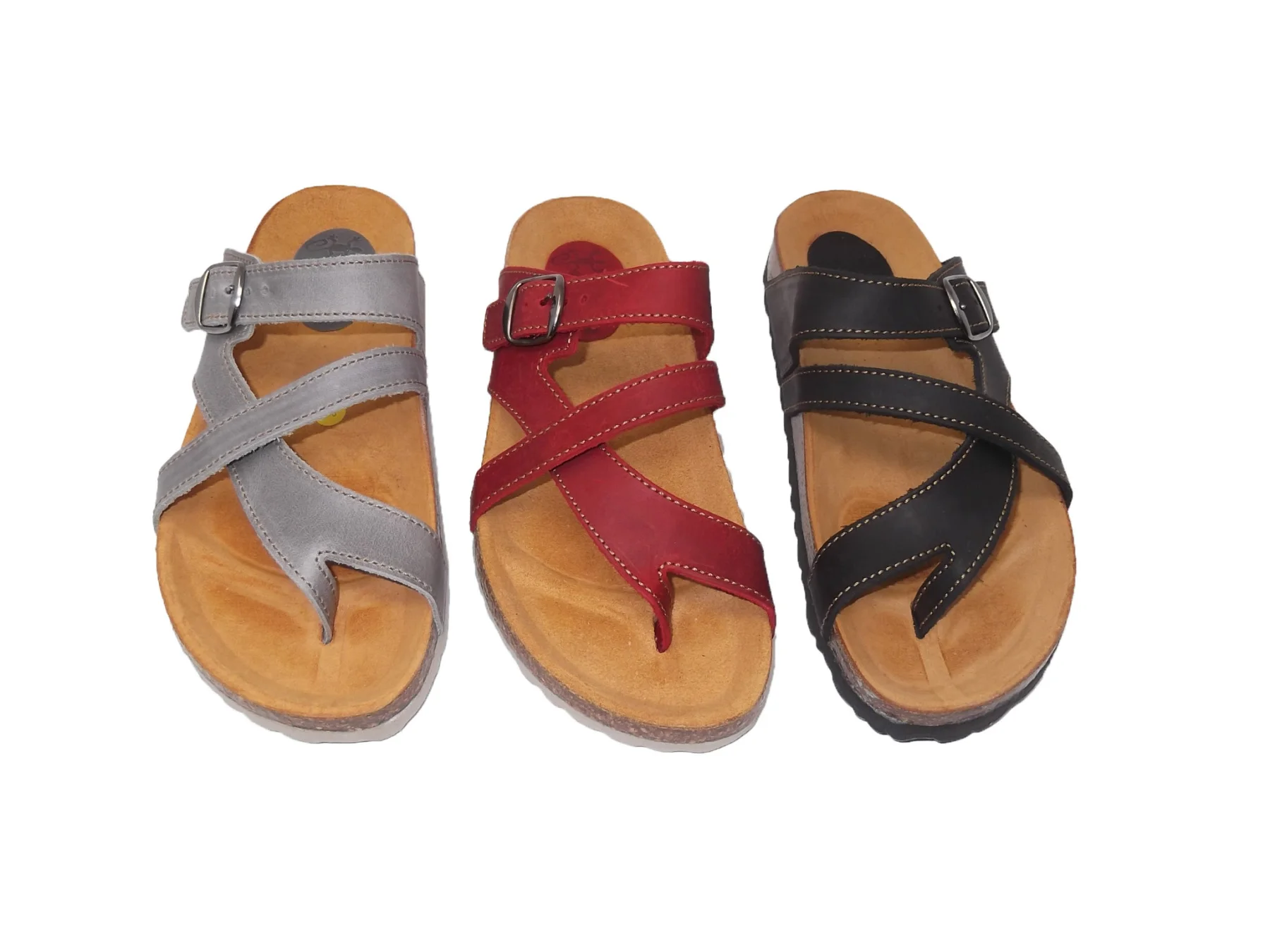 Red red gray red flip flops/artpelle/instep & insole