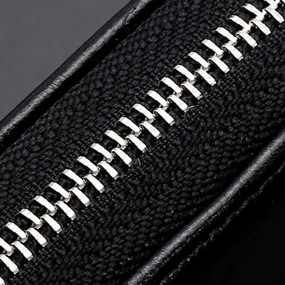 Entry Key Holder Car Keychain Case with Smooth Zipper Closure Easy Grip Faux Leather Auto Key Cover Anti-scratch Entry Holder