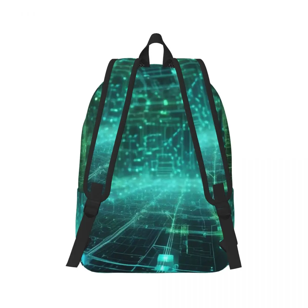 Cyber Big Data Flow - حقيبة ظهر Blockchain Network وتقنية الذكاء الاصطناعي للطلاب والأولاد والبنات حقيبة كتب مدرسية وحقائب كتف للكمبيوتر #5