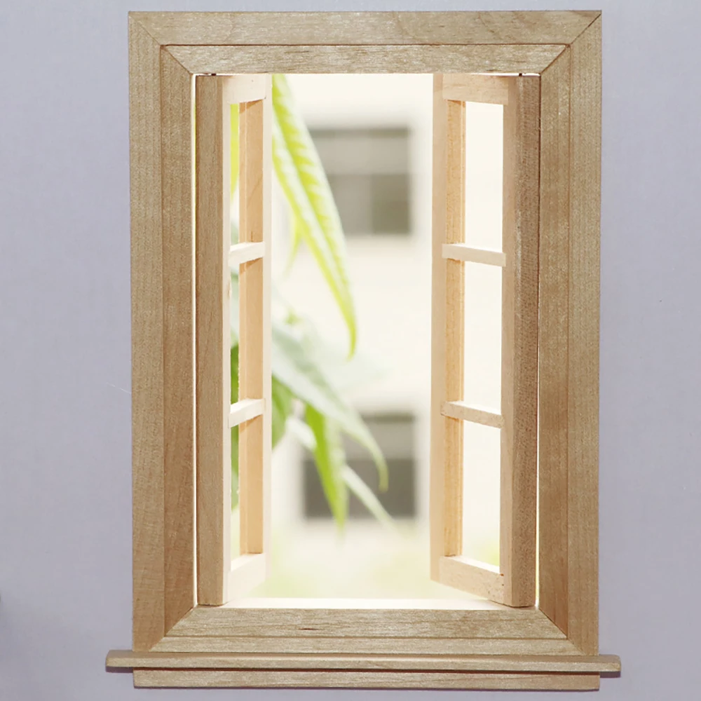 1/12 ドールハウスミニチュア木製 DIY 6 格子窓ミニ家具のおもちゃドールハウスアクセサリー装飾 ob11 bjd