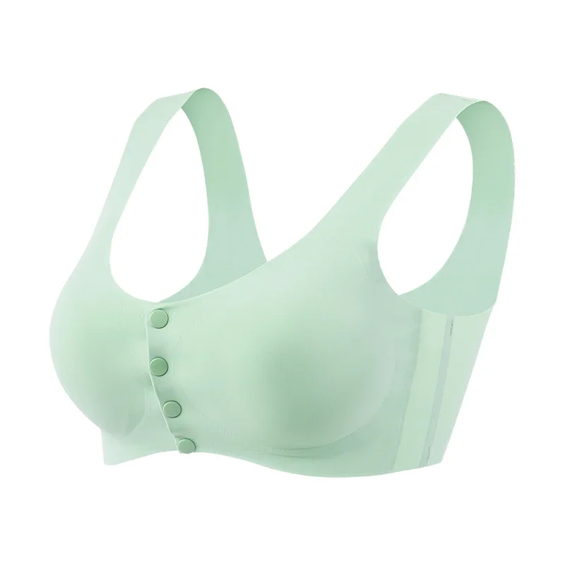 Novo criativo frente quatro fivela cueca elástica tanque top tipo de meia-idade e mais velhos tamanho grande sem anel de aço Push Up bra