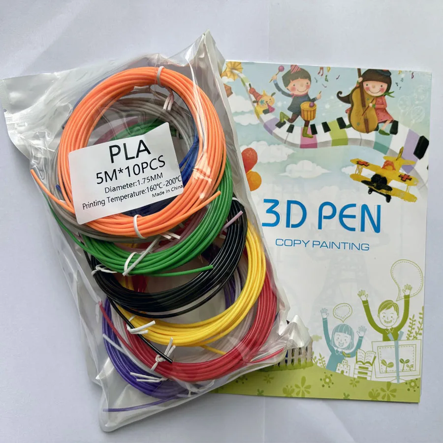 

PLA 3D Pen Filament 25m/50m Set with Vibrant Colors And Tutorial Book - Creative Drawing Material DIY Tool for Gift