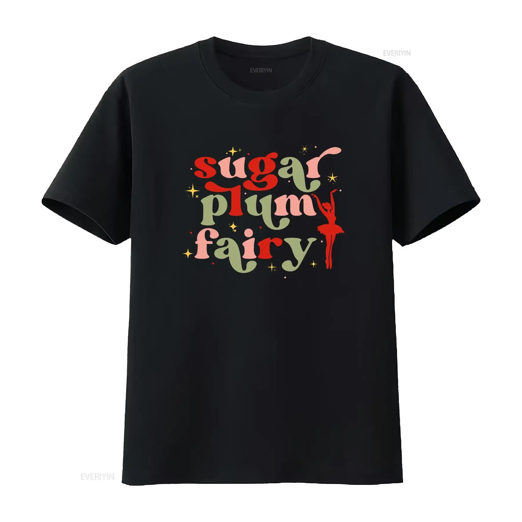 

Sugar Plum Fairy T Shirt Retro Christmas Kids for Toddler Holiday Toddlers Girls vintage Washed Versatile Stylish Unisex