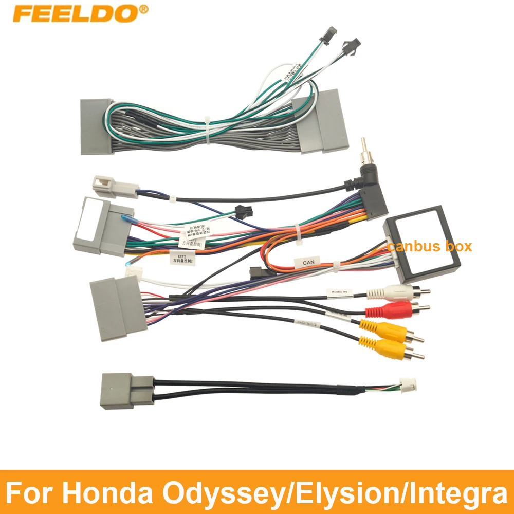 

FEELDO Car 16pin Power Cord Wiring Harness Adapter For Honda Odyssey/Elysion/Integra/Elysion Installation Head Unit